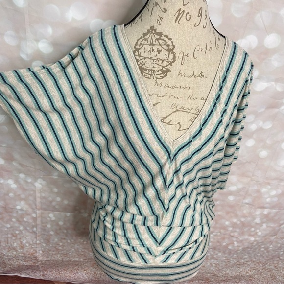 𝅺MAX Studio Striped Dolman Sleeve Top Medium - Picture 7 of 7